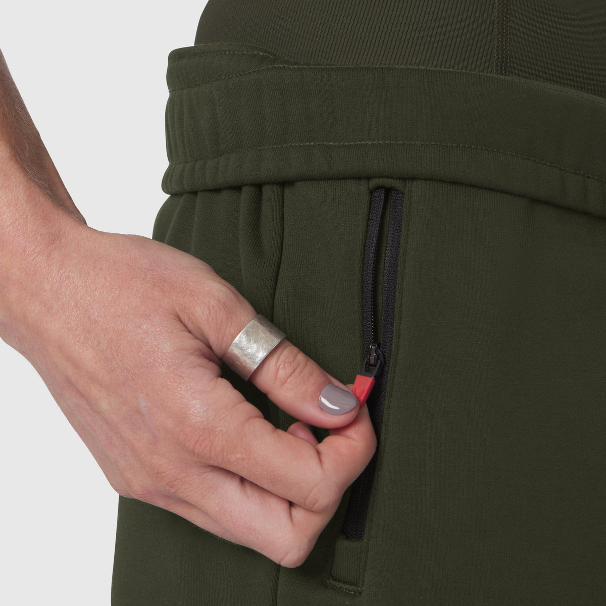 W034. Sorona® Terry Straight Leg Sweats - Olive | ASRV