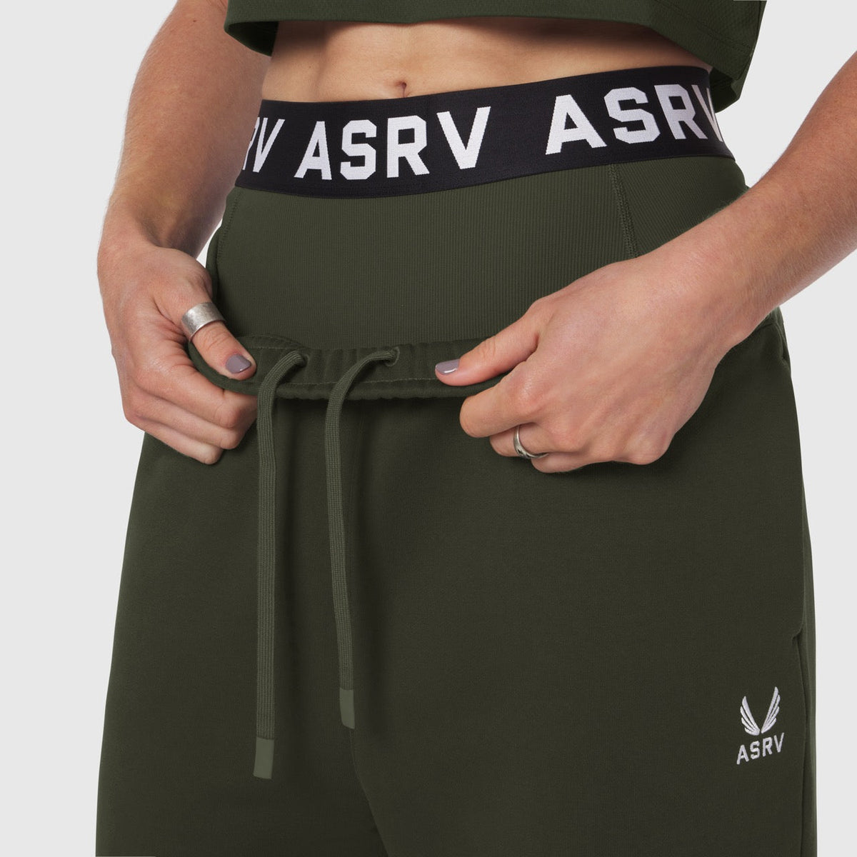 W034. Sorona® Terry Straight Leg Sweats - Olive | ASRV