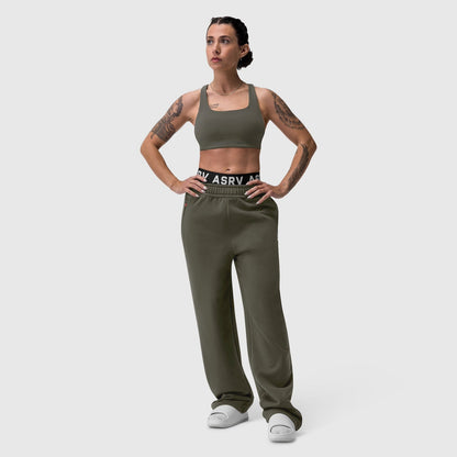 W034. Sorona® Terry Straight Leg Sweats - Olive | ASRV