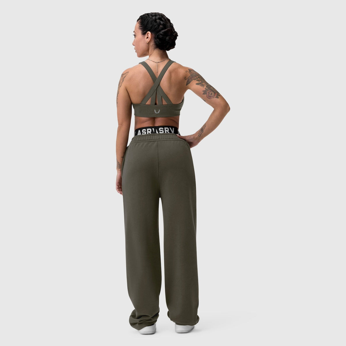 W034. Sorona® Terry Straight Leg Sweats - Olive | ASRV