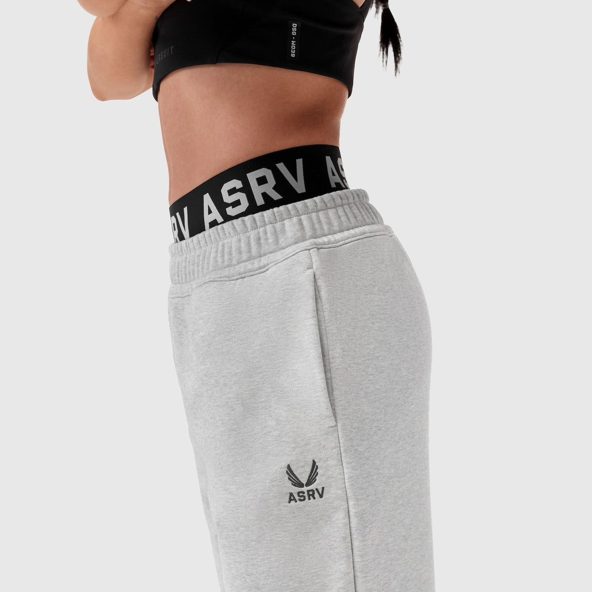 W034. Sorona® Terry Straight Leg Sweats - Heather Grey | ASRV