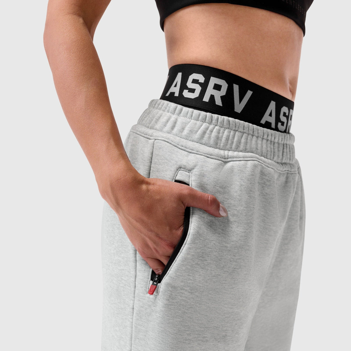 W034. Sorona® Terry Straight Leg Sweats - Heather Grey | ASRV