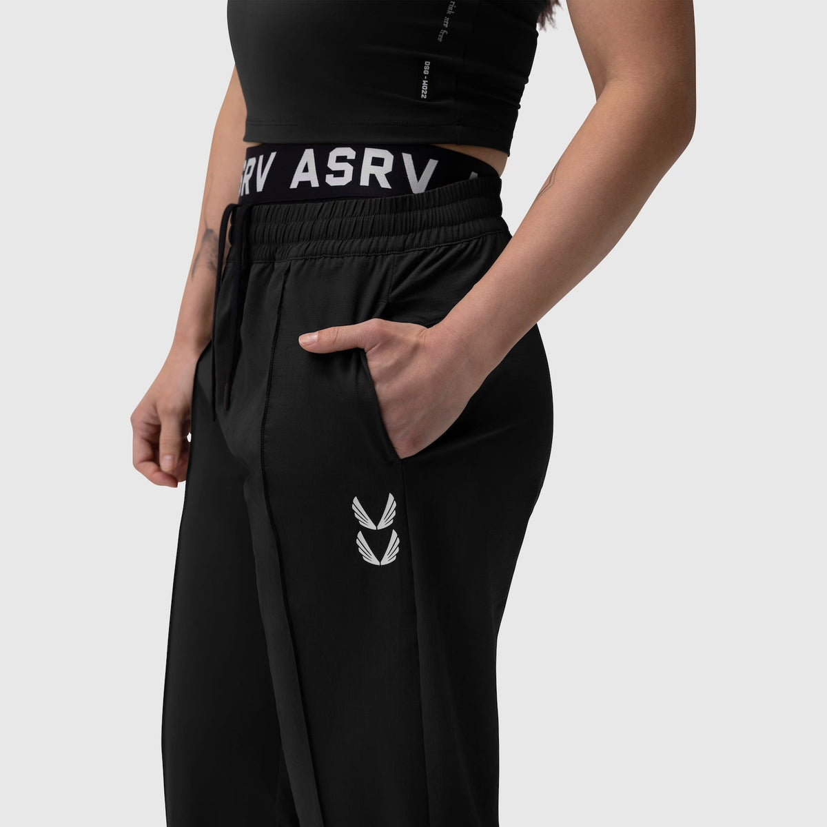 W036. Ripstop Relaxed Track Pant - Black | ASRV