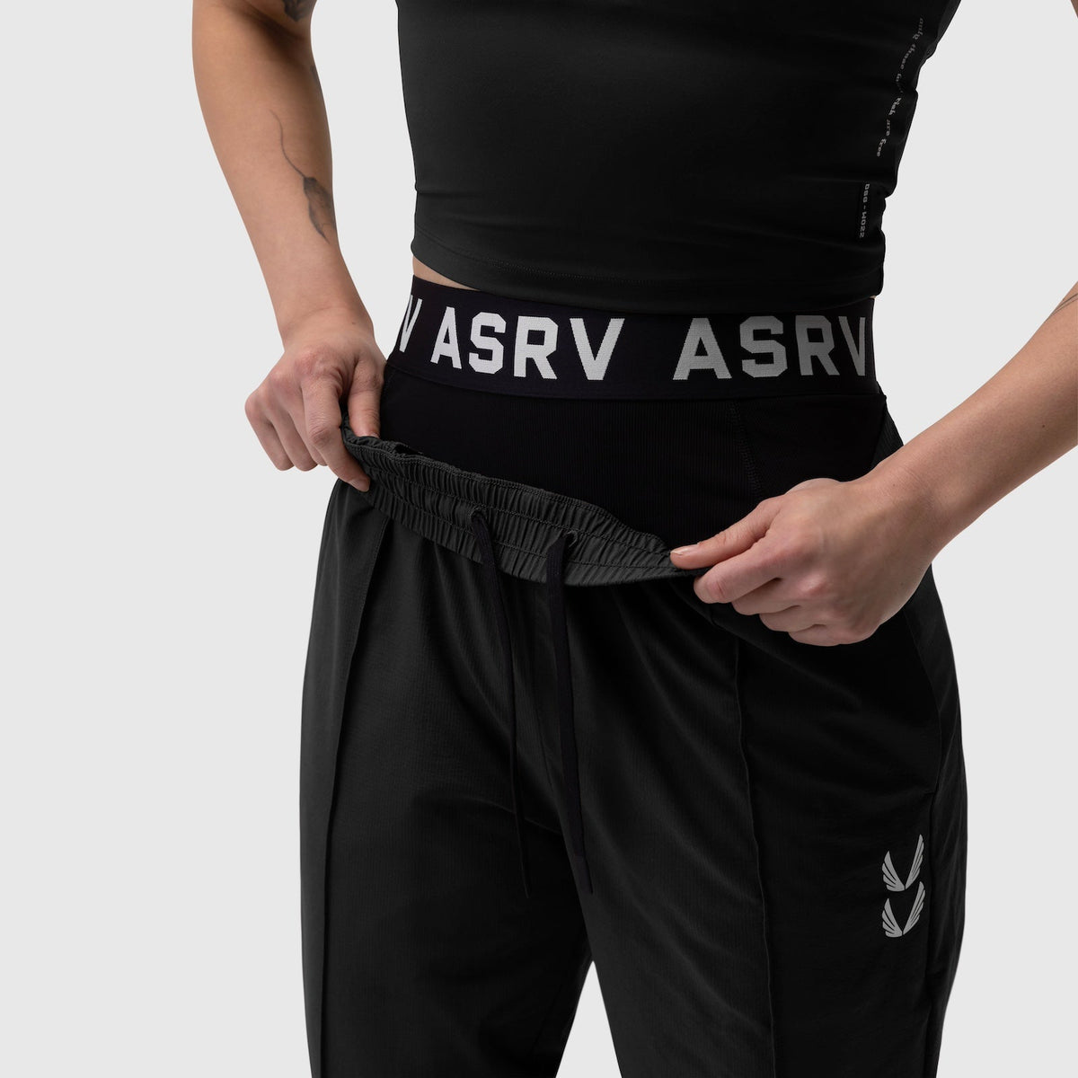 W036. Ripstop Relaxed Track Pant - Black | ASRV