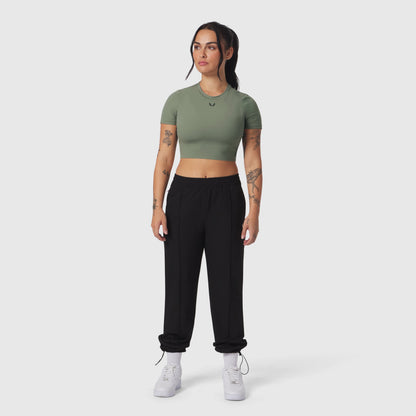 W036. Ripstop Relaxed Track Pant - Black | ASRV