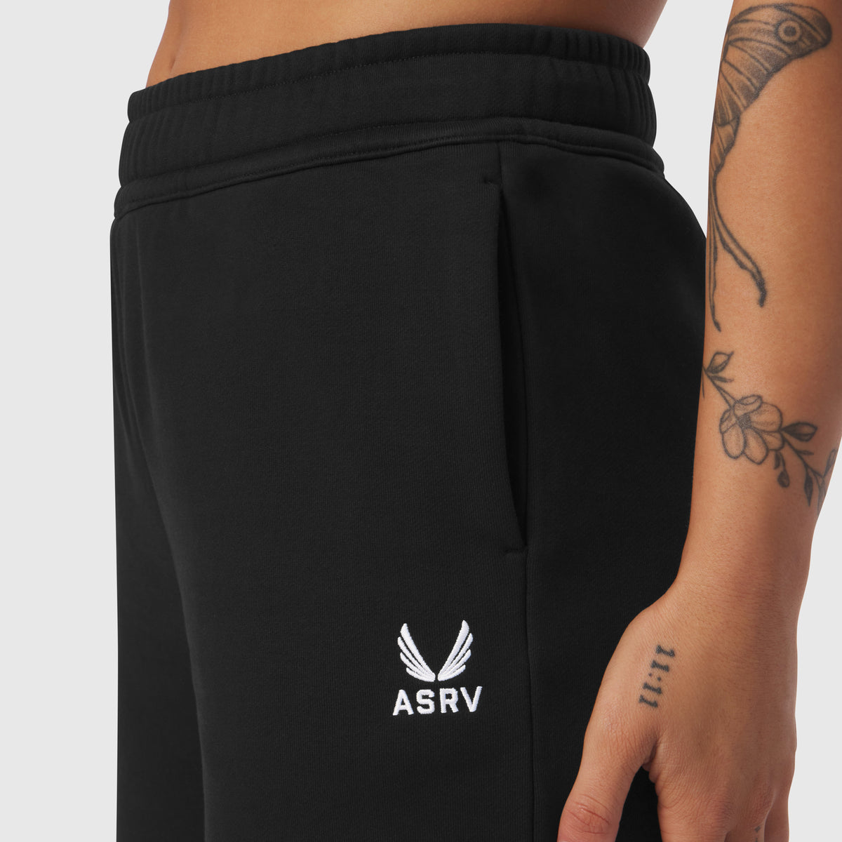 W034. Sorona® Terry Straight Leg Sweats - Black | ASRV