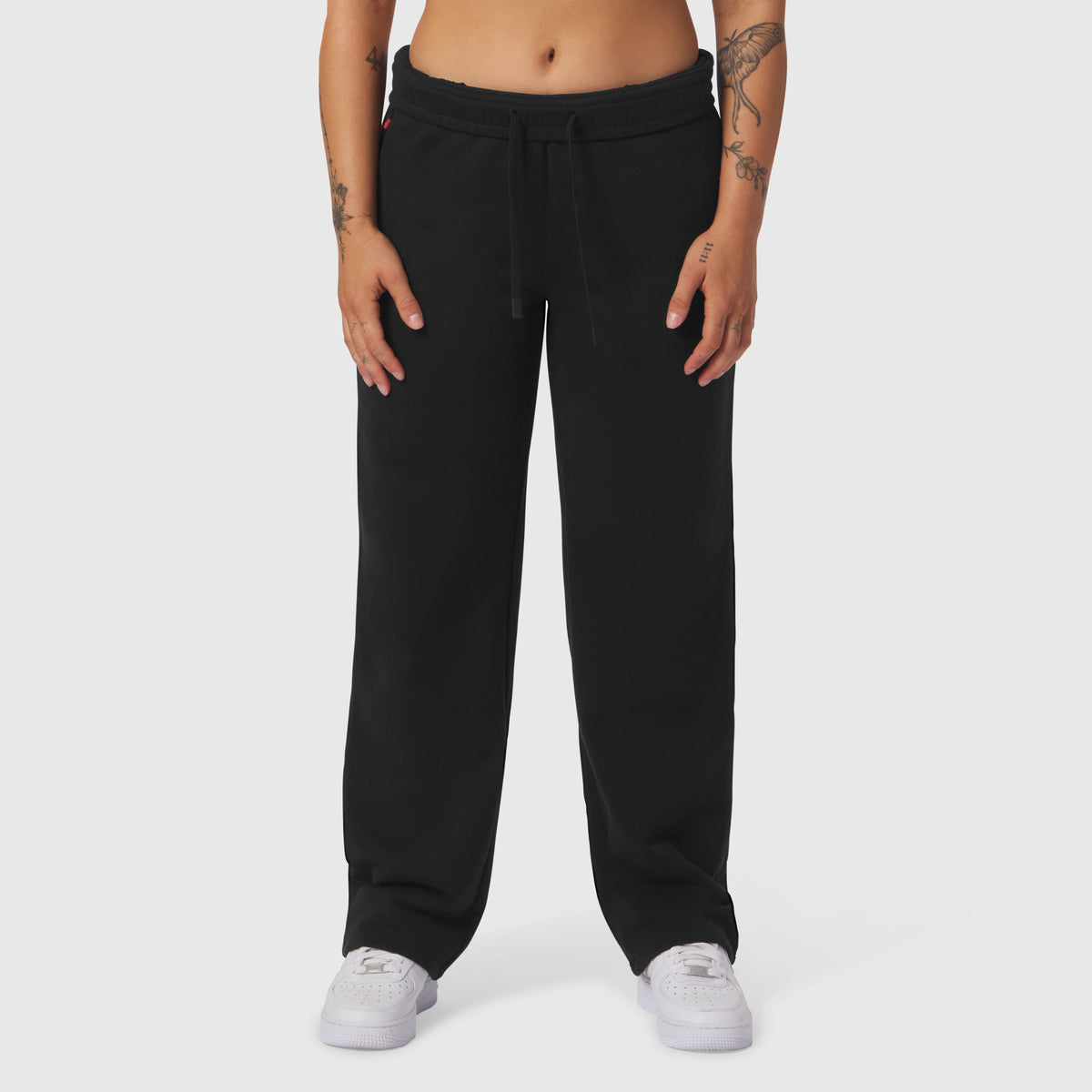 W034. Sorona® Terry Straight Leg Sweats - Black | ASRV