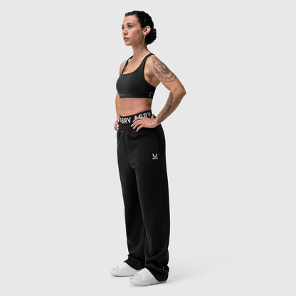 W034. Sorona® Terry Straight Leg Sweats - Black | ASRV