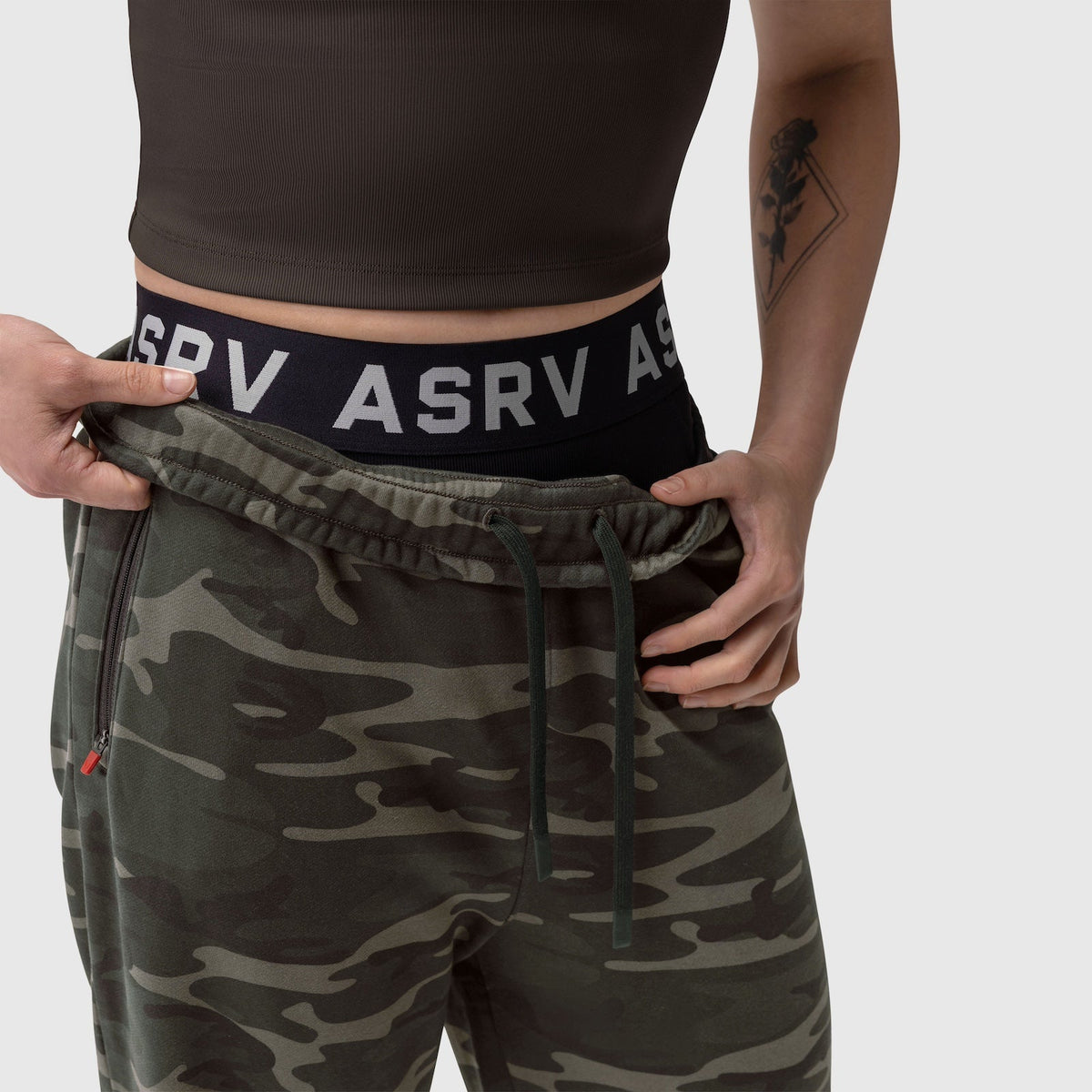 W034. Sorona® Terry Straight Leg Sweats - Dark Camo | ASRV