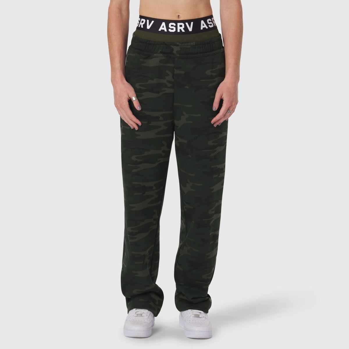 W034. Sorona® Terry Straight Leg Sweats - Dark Camo | ASRV