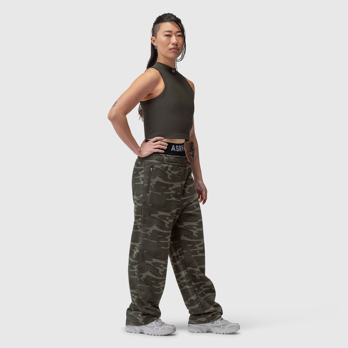 W034. Sorona® Terry Straight Leg Sweats - Dark Camo | ASRV