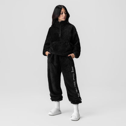 1008. Womens Sherpa Recovery Sweats - Black/White | ASRV