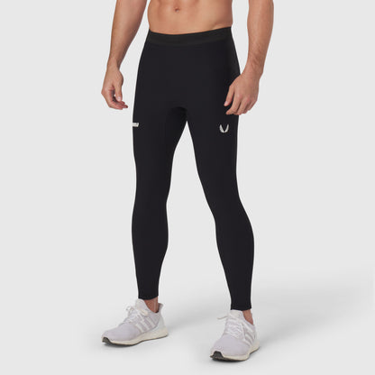 1146. Lycra® Ribbed Running Tight - Black | ASRV