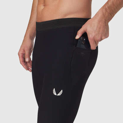 1146. Lycra® Ribbed Running Tight - Black | ASRV