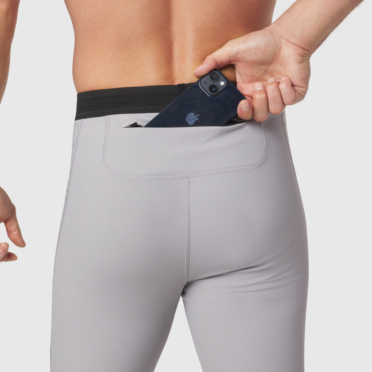 1146. Lycra® Ribbed Running Tight - Slate Grey | ASRV