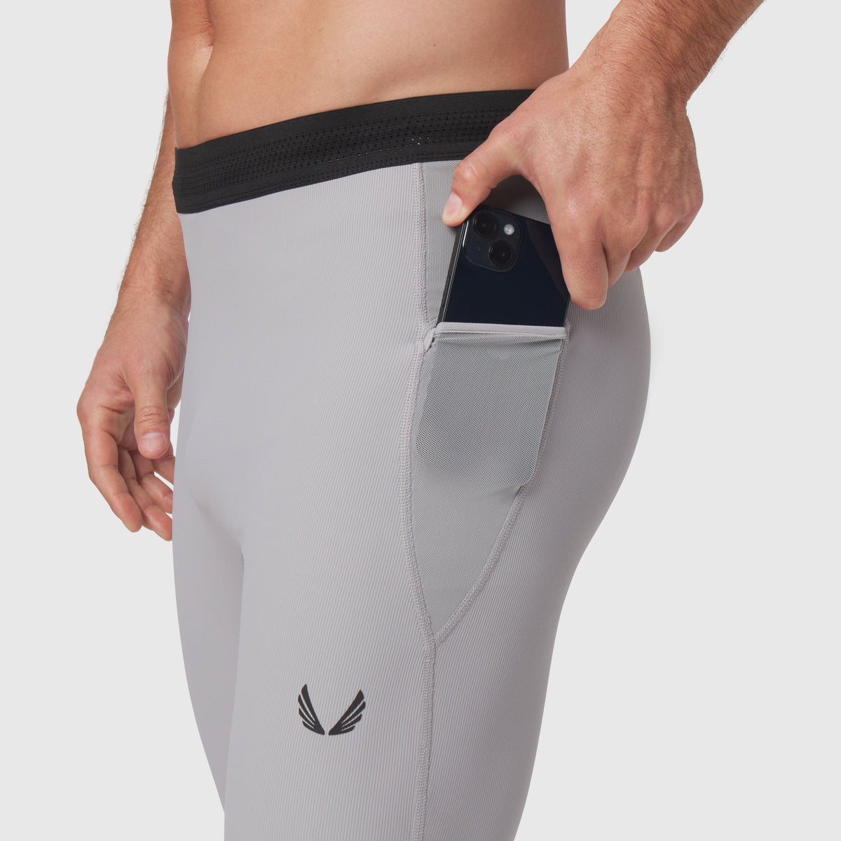 1146. Lycra® Ribbed Running Tight - Slate Grey | ASRV