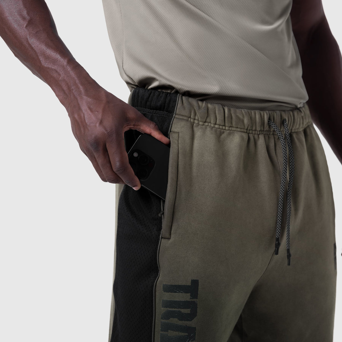 1120. Tech-Terry™ Mesh Panel Sweats - Olive "Blade TD" | ASRV