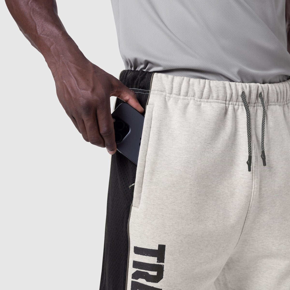 1120. Tech-Terry™ Mesh Panel Sweats - Heather Grey "Blade TD" | ASRV