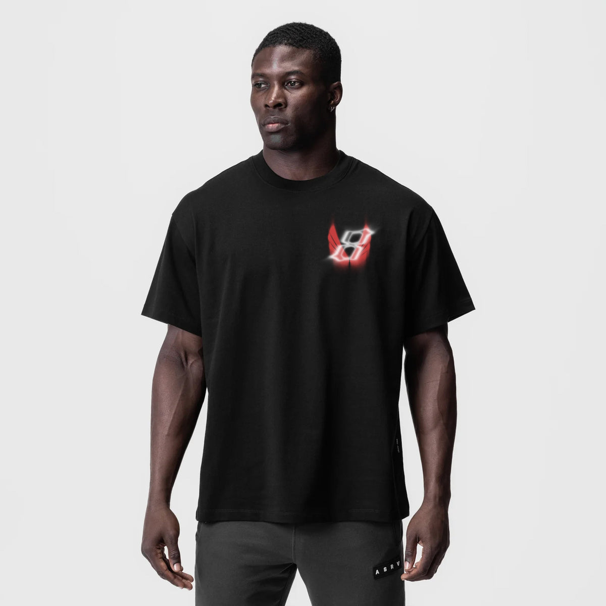 0797. Tech Essential™ Relaxed Tee - Black "Infinite Mindset" | ASRV