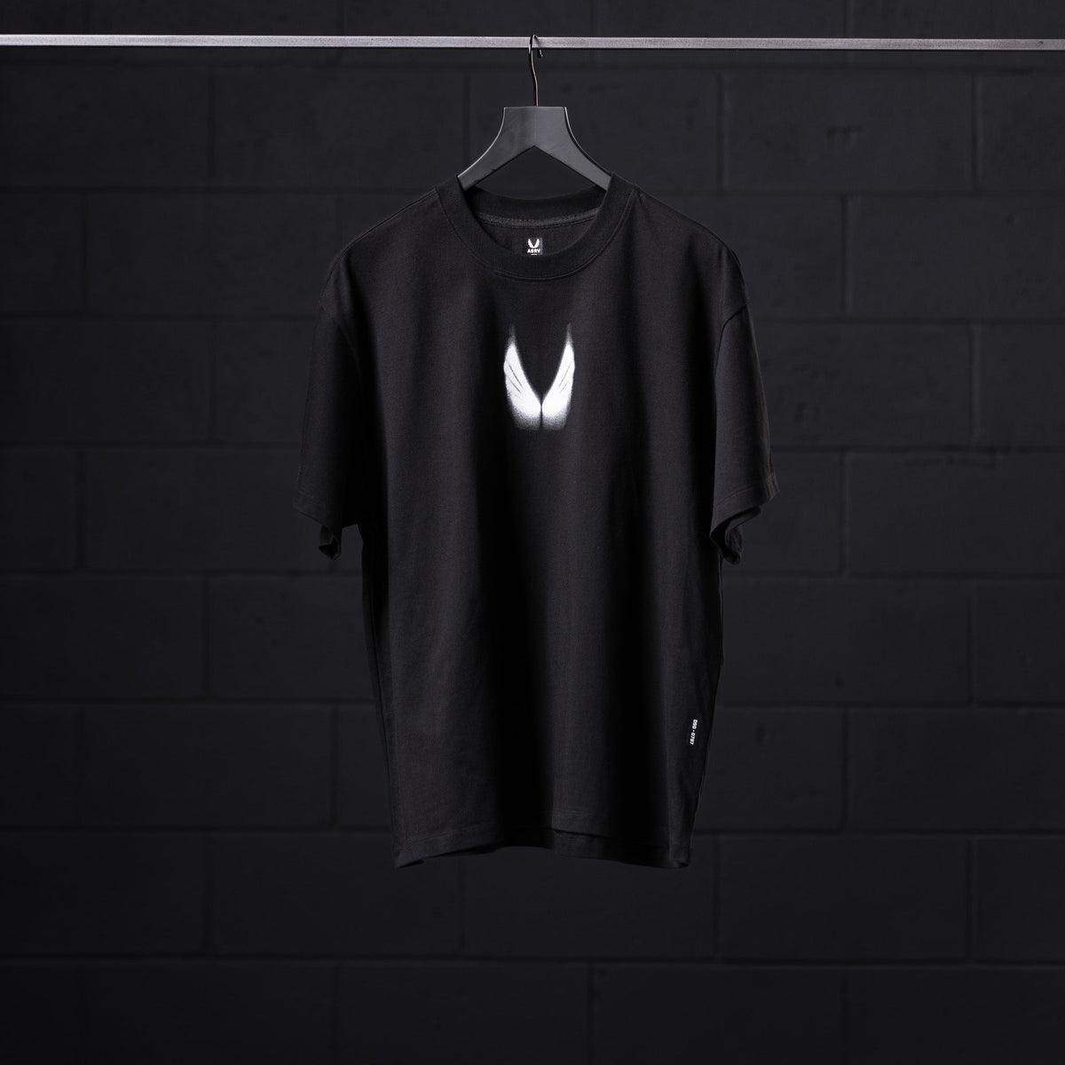 0797. Tech Essential™ Relaxed Tee - Black "Motion Blur" | ASRV