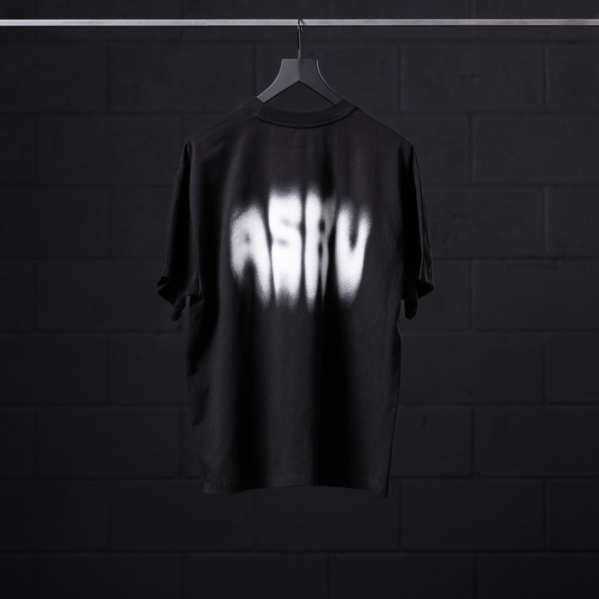 0797. Tech Essential™ Relaxed Tee - Black "Motion Blur" | ASRV