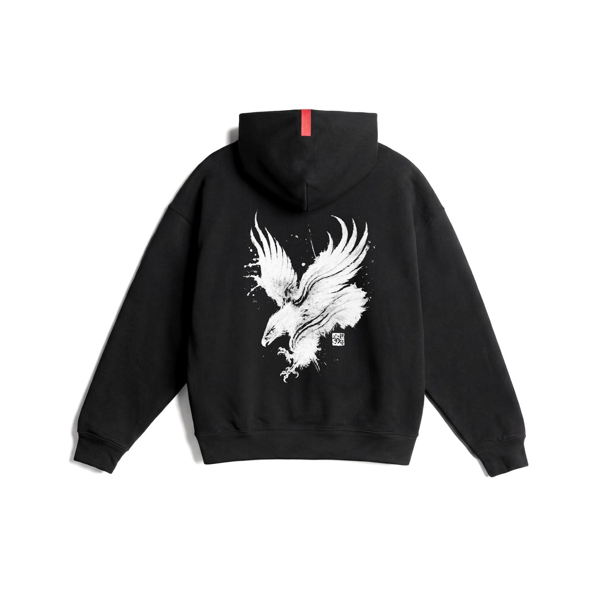 0874. Tech-Terry™ Zip Hoodie - Black "Eagle" | ASRV