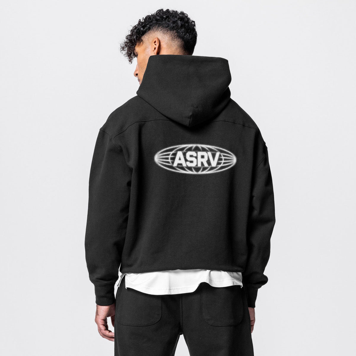 0648. Tech-Terry™ Hoodie - Black "Global" | ASRV