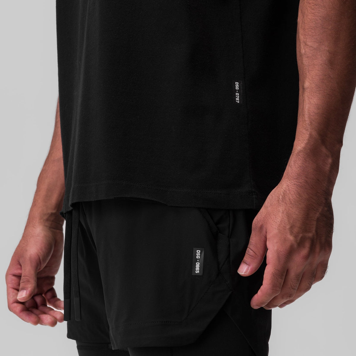 0797. Tech Essential™ Relaxed Tee - Black "Global" | ASRV