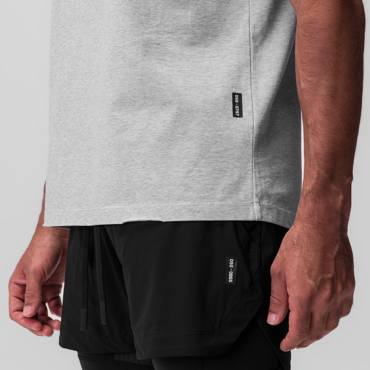 0797. Tech Essential™ Relaxed Tee - Heather Grey "Global" | ASRV