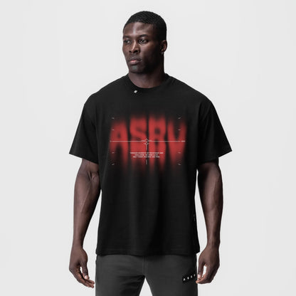 0797. Tech Essential™ Relaxed Tee - Black "Target Acquired" | ASRV