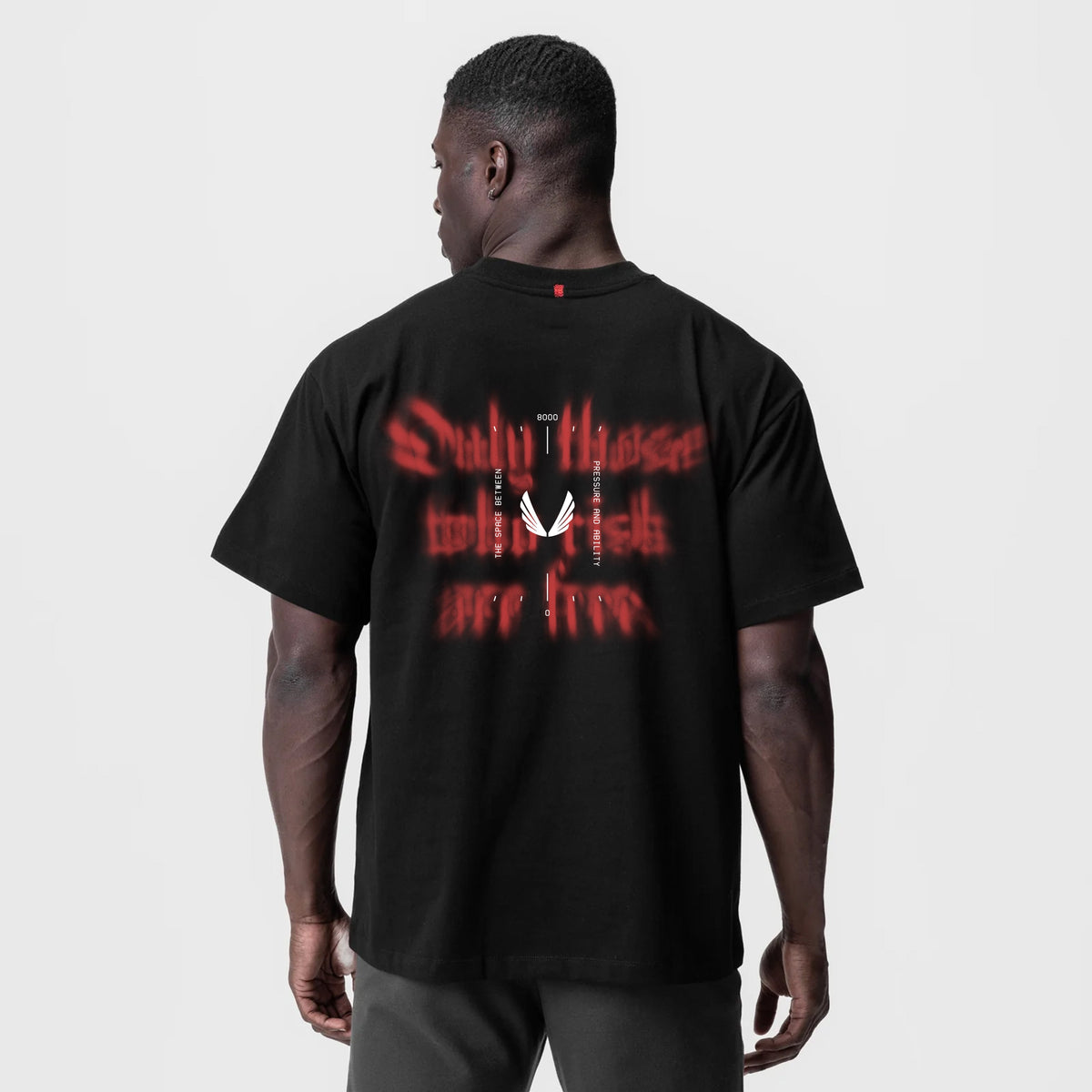 0797. Tech Essential™ Relaxed Tee - Black "Target Acquired" | ASRV