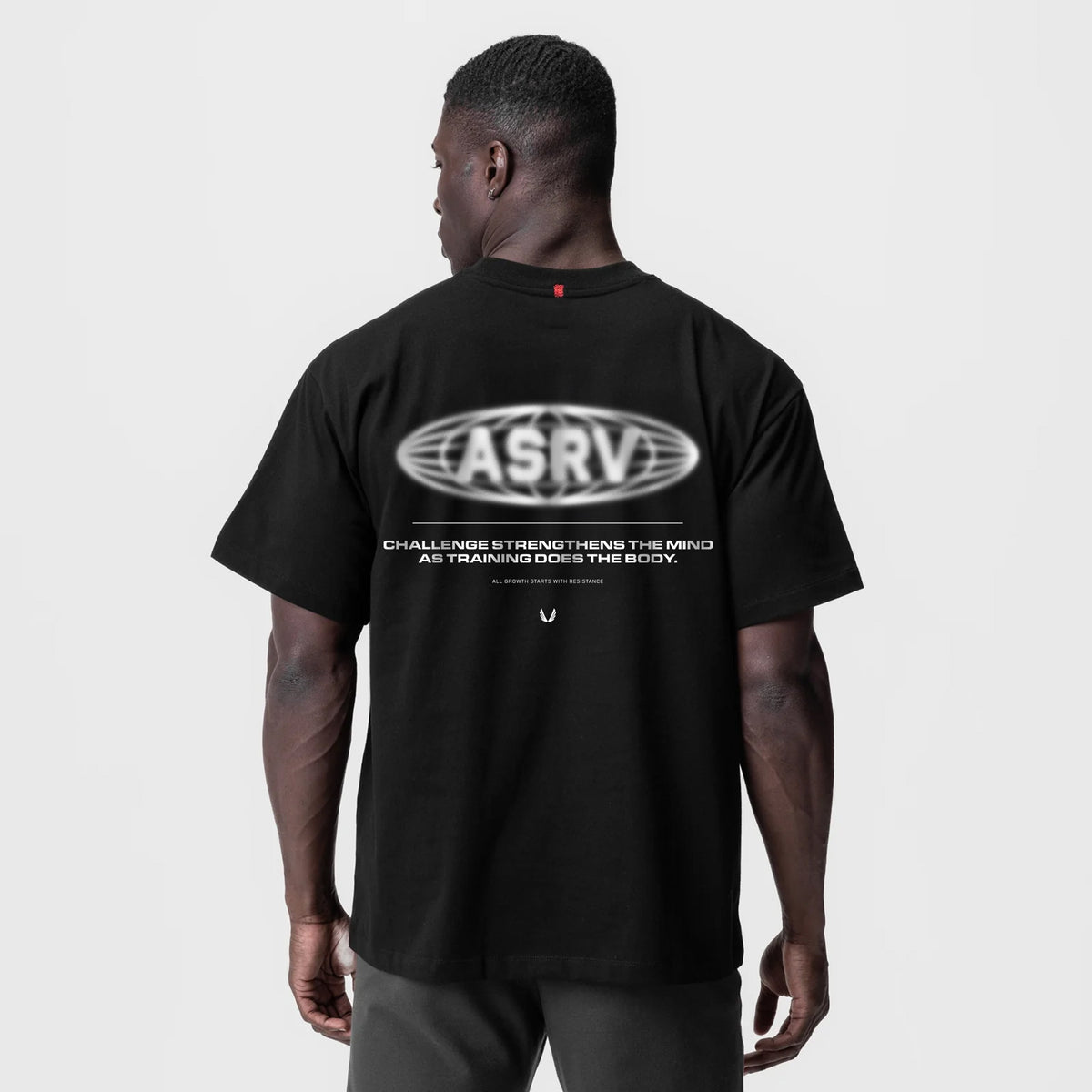 0797. Tech Essential™ Relaxed Tee - Black "Global Reach" | ASRV