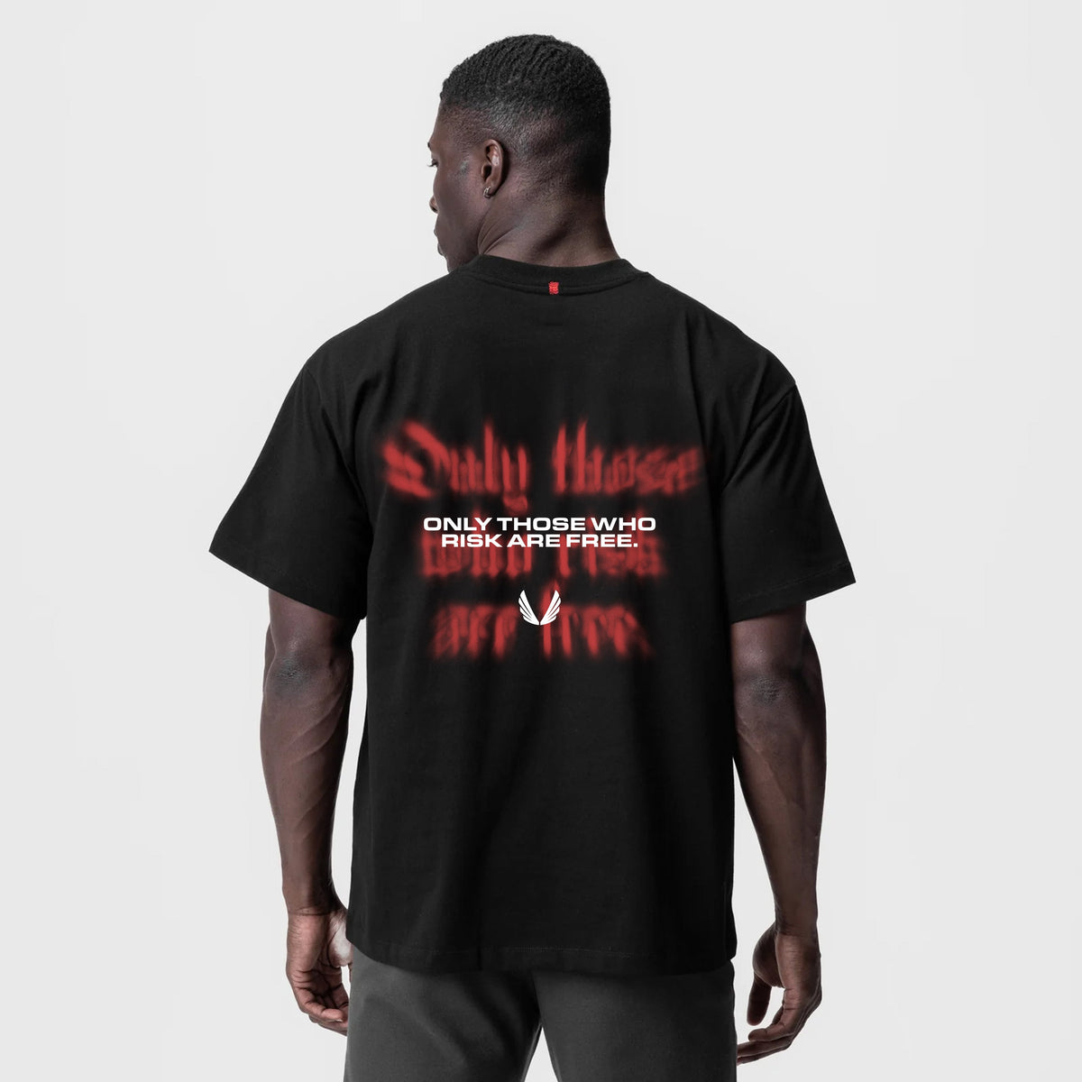 0797. Tech Essential™ Relaxed Tee - Black "Risk Protocol" | ASRV