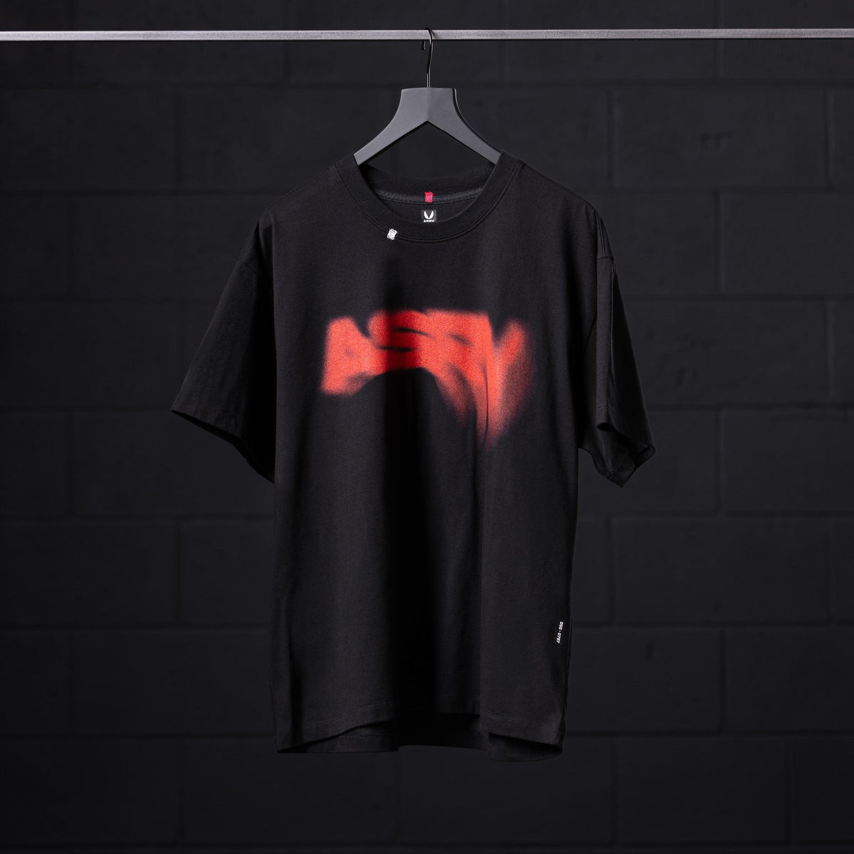 0797. Tech Essential™ Relaxed Tee - Black "Risk Protocol" | ASRV