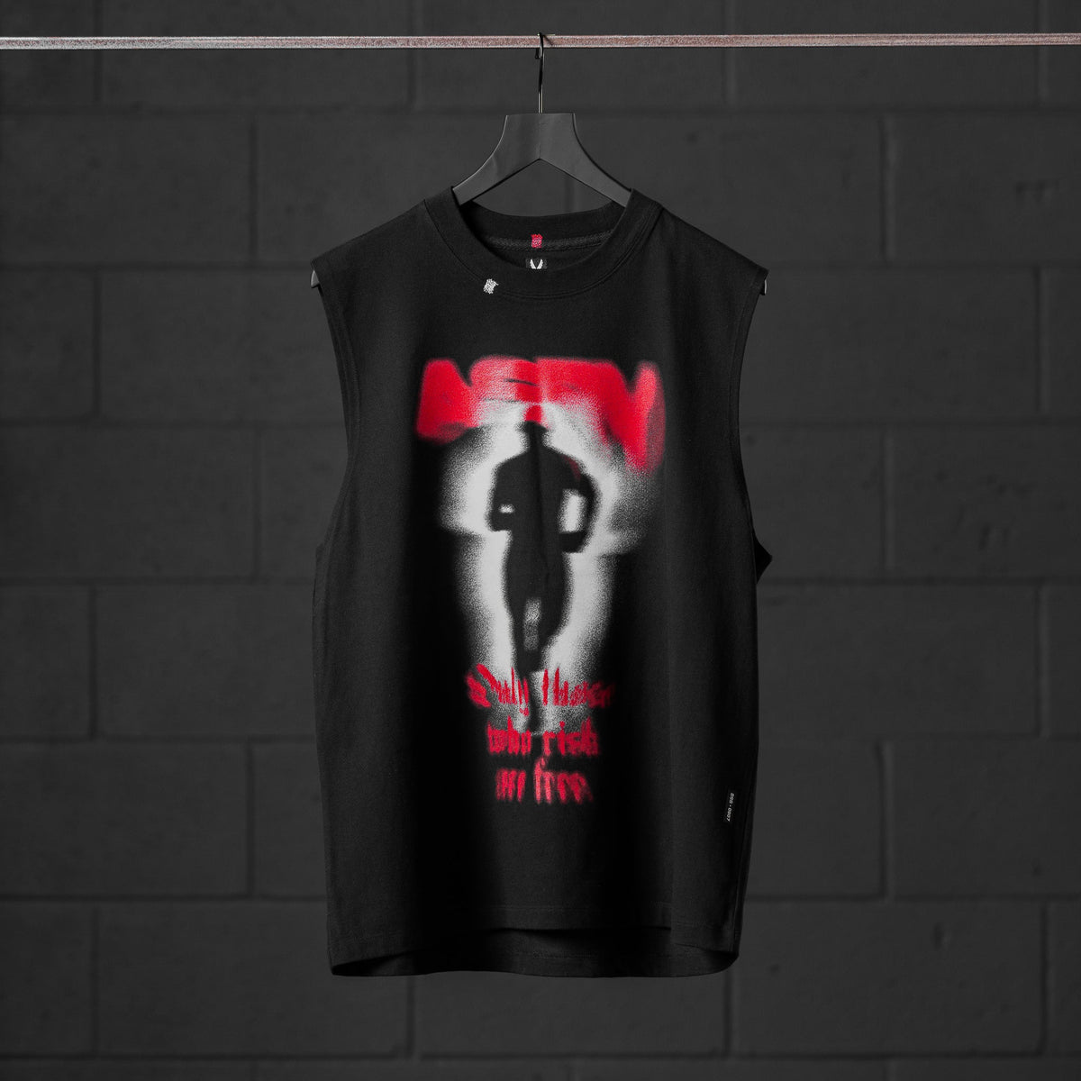 0807. Tech Essential™ Relaxed Cutoff - Black "Ghost Trace" | ASRV