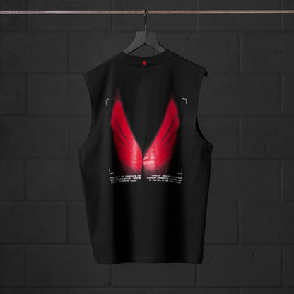 0807. Tech Essential™ Relaxed Cutoff - Black "Ghost Trace" | ASRV