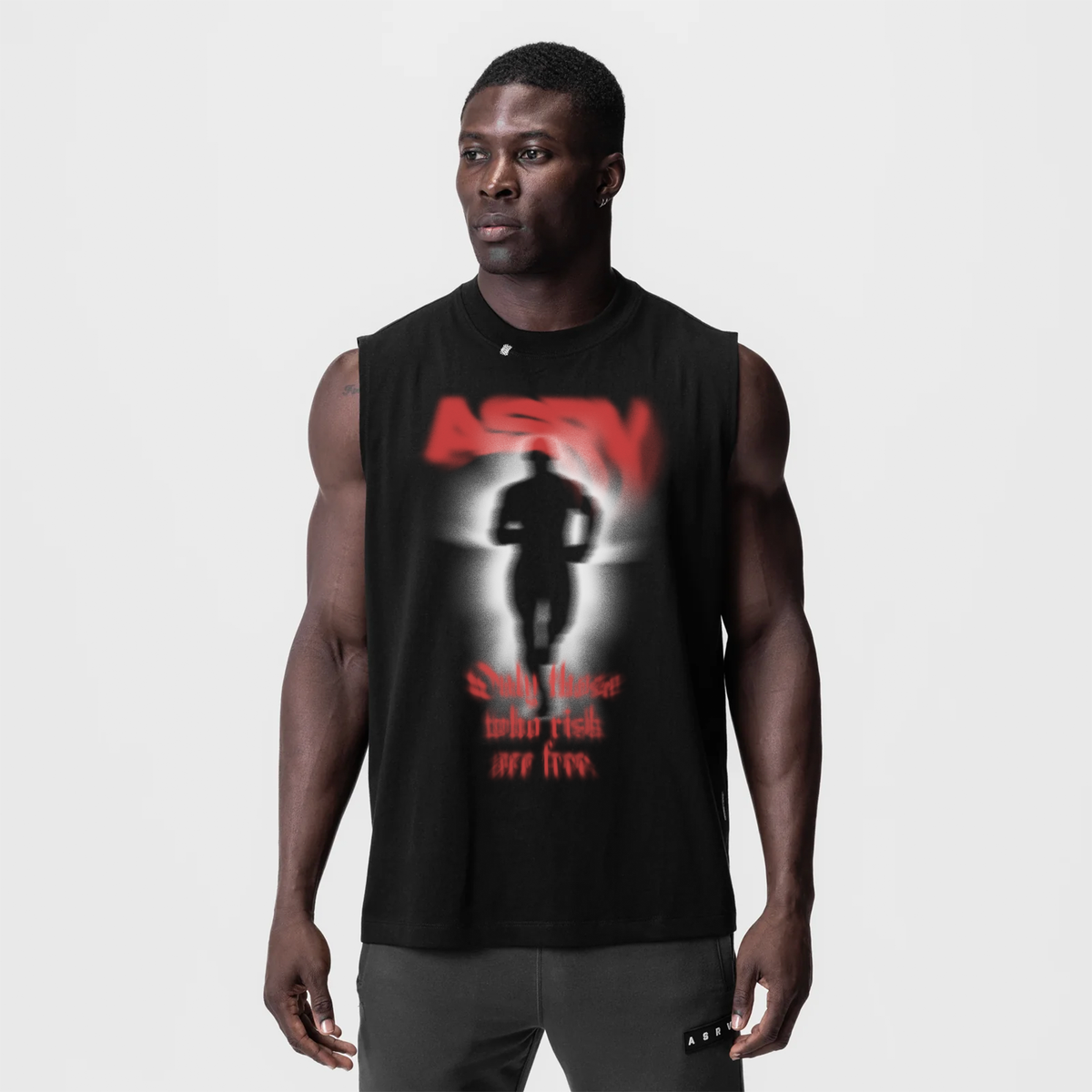 0807. Tech Essential™ Relaxed Cutoff - Black "Ghost Trace" | ASRV