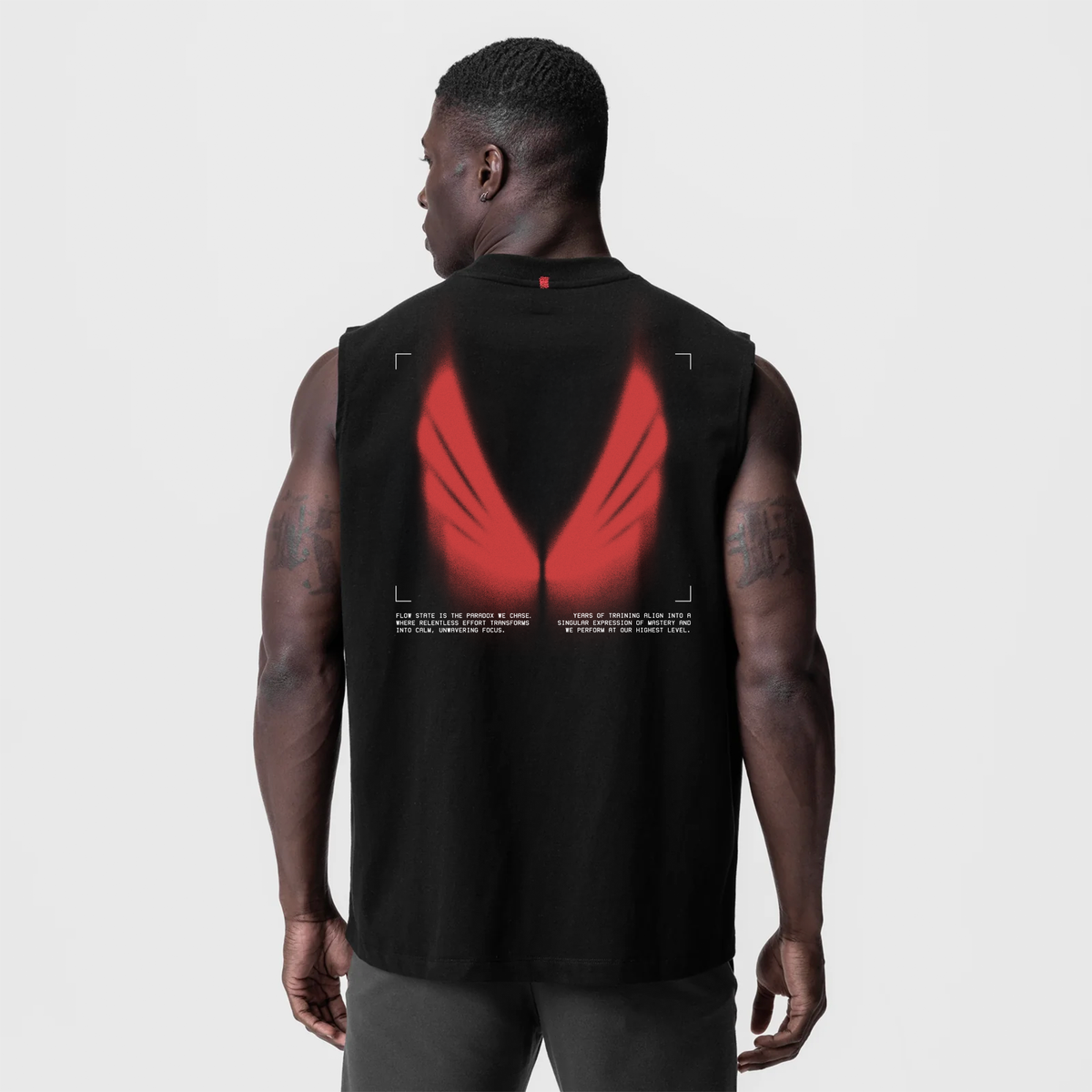 0807. Tech Essential™ Relaxed Cutoff - Black "Ghost Trace" | ASRV