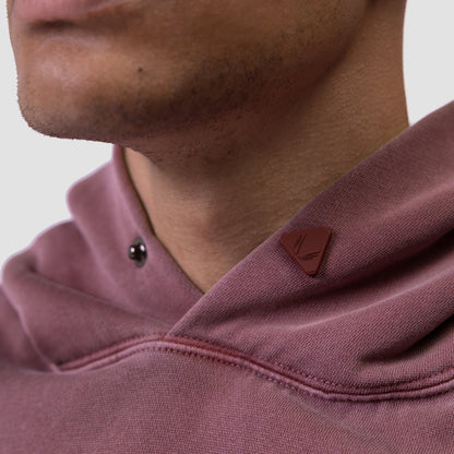 0920. Tech Essential™ Distressed Hoodie - Faded Crimson | ASRV