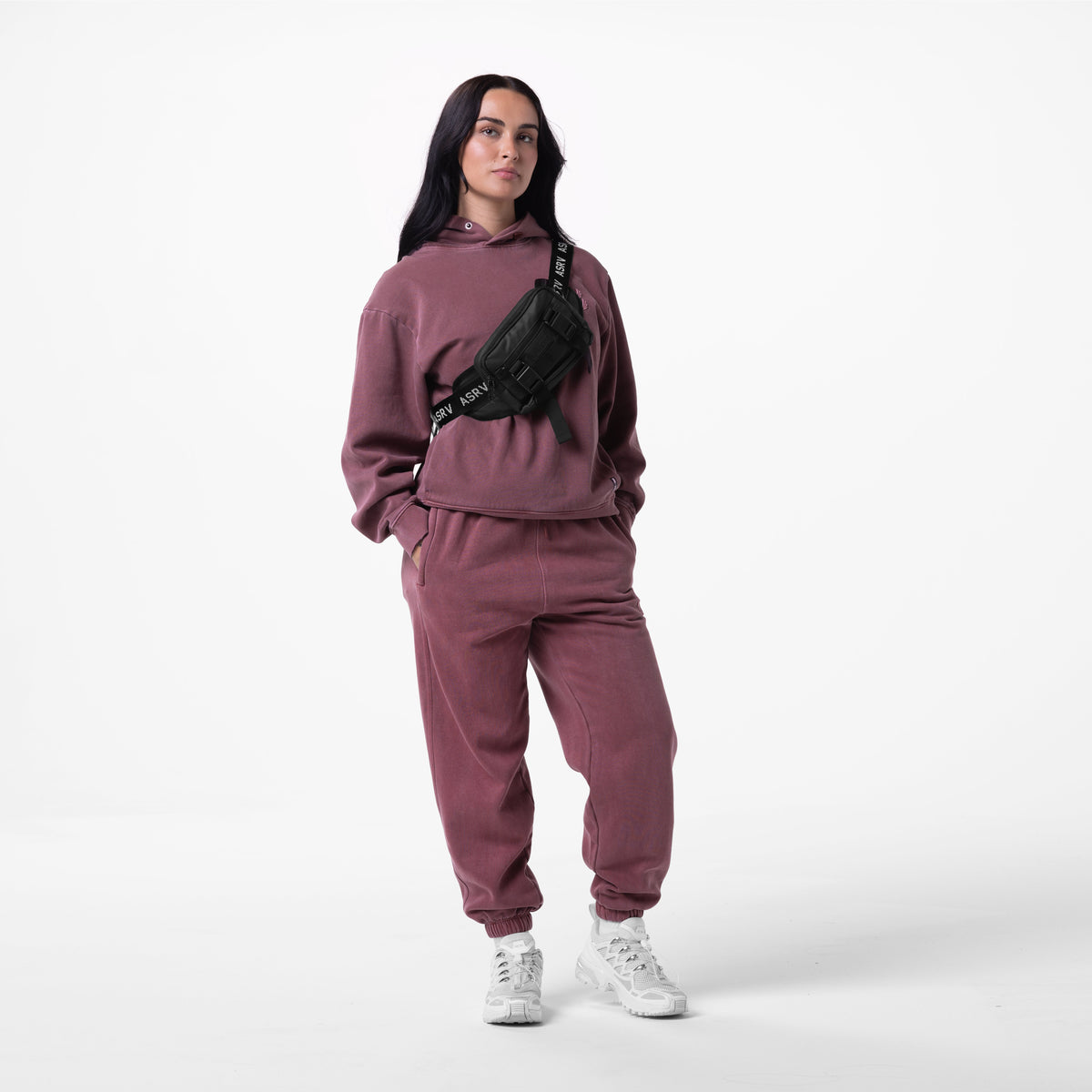 0920. Tech Essential™ Distressed Hoodie - Faded Crimson | ASRV