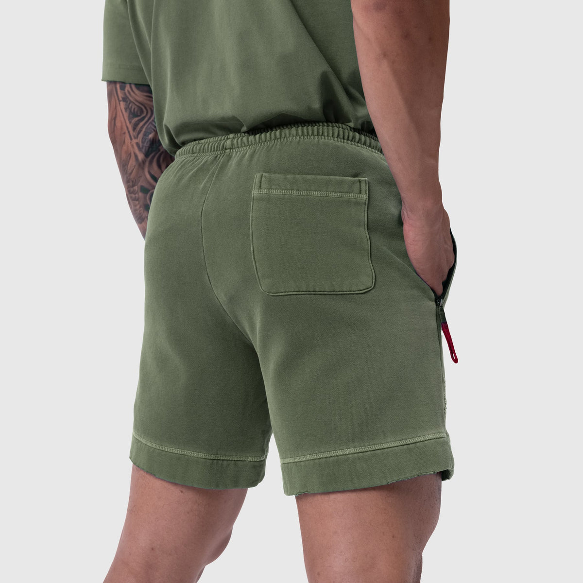 0921. Tech Essential™ Sweat Short - Faded Olive | ASRV