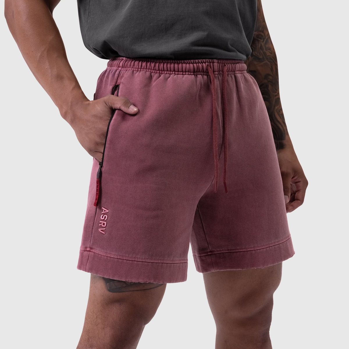 0921. Tech Essential™ Sweat Short - Faded Crimson | ASRV