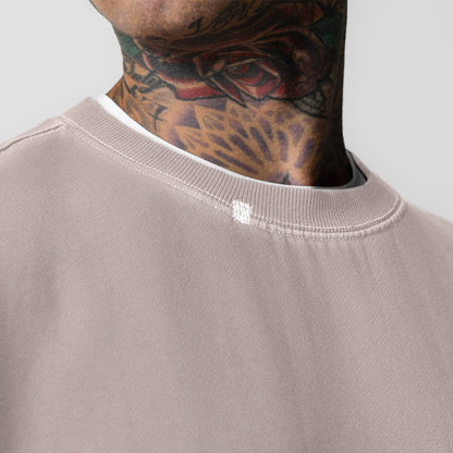 0861. Tech Essential™ Distressed Crewneck - Faded Chai | ASRV