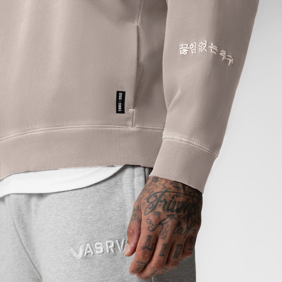 0861. Tech Essential™ Distressed Crewneck - Faded Chai | ASRV