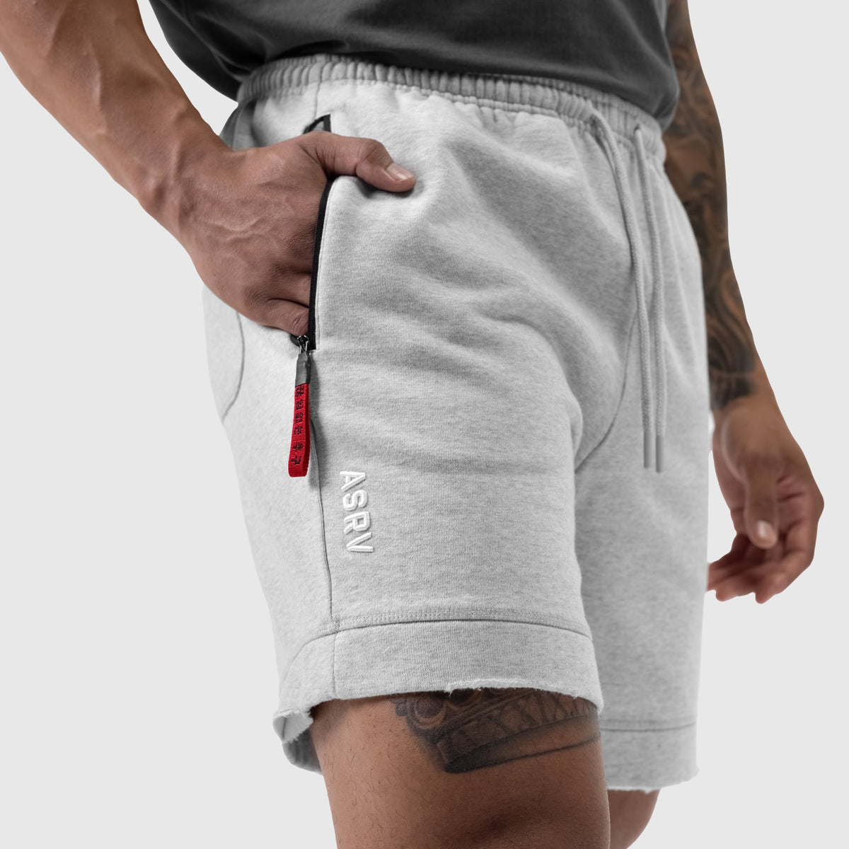 0921. Tech Essential™ Sweat Short - Heather Grey | ASRV