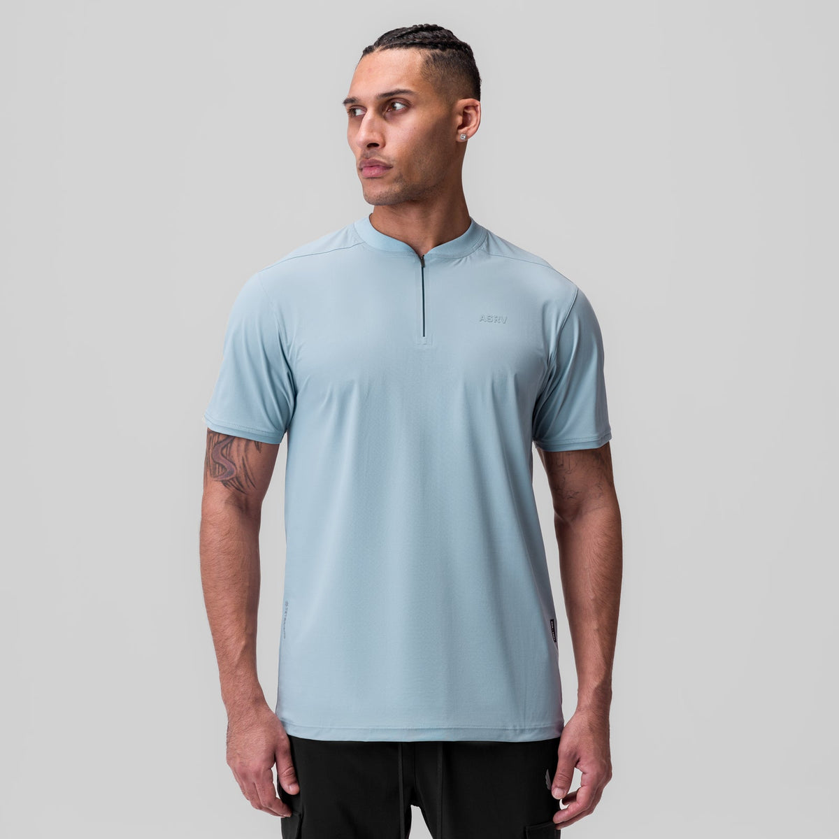 1087. Tetra-Lite® Ice Zip Tee - Light Sky | ASRV