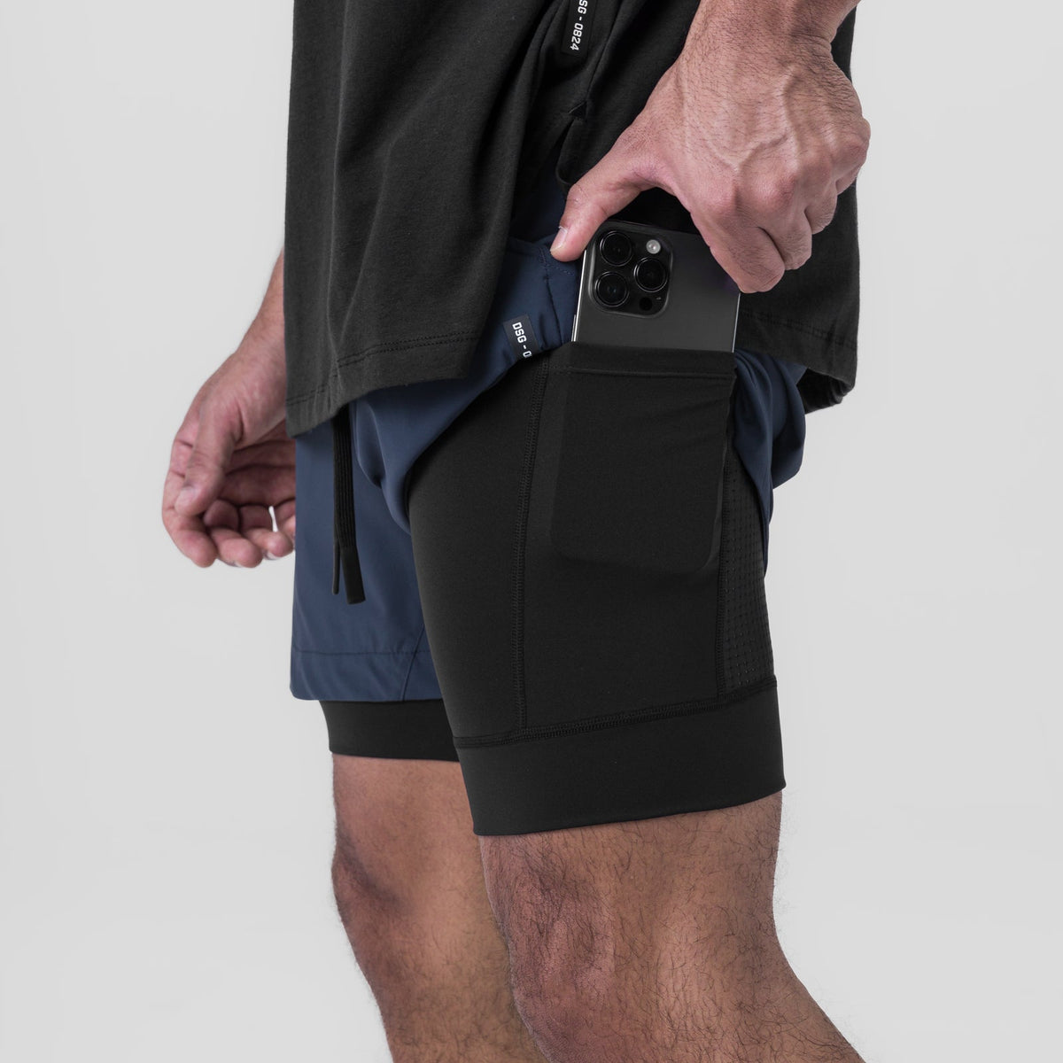 0865. Tetra-Lite® 5" Liner Short - Navy "Wings"/Black | ASRV