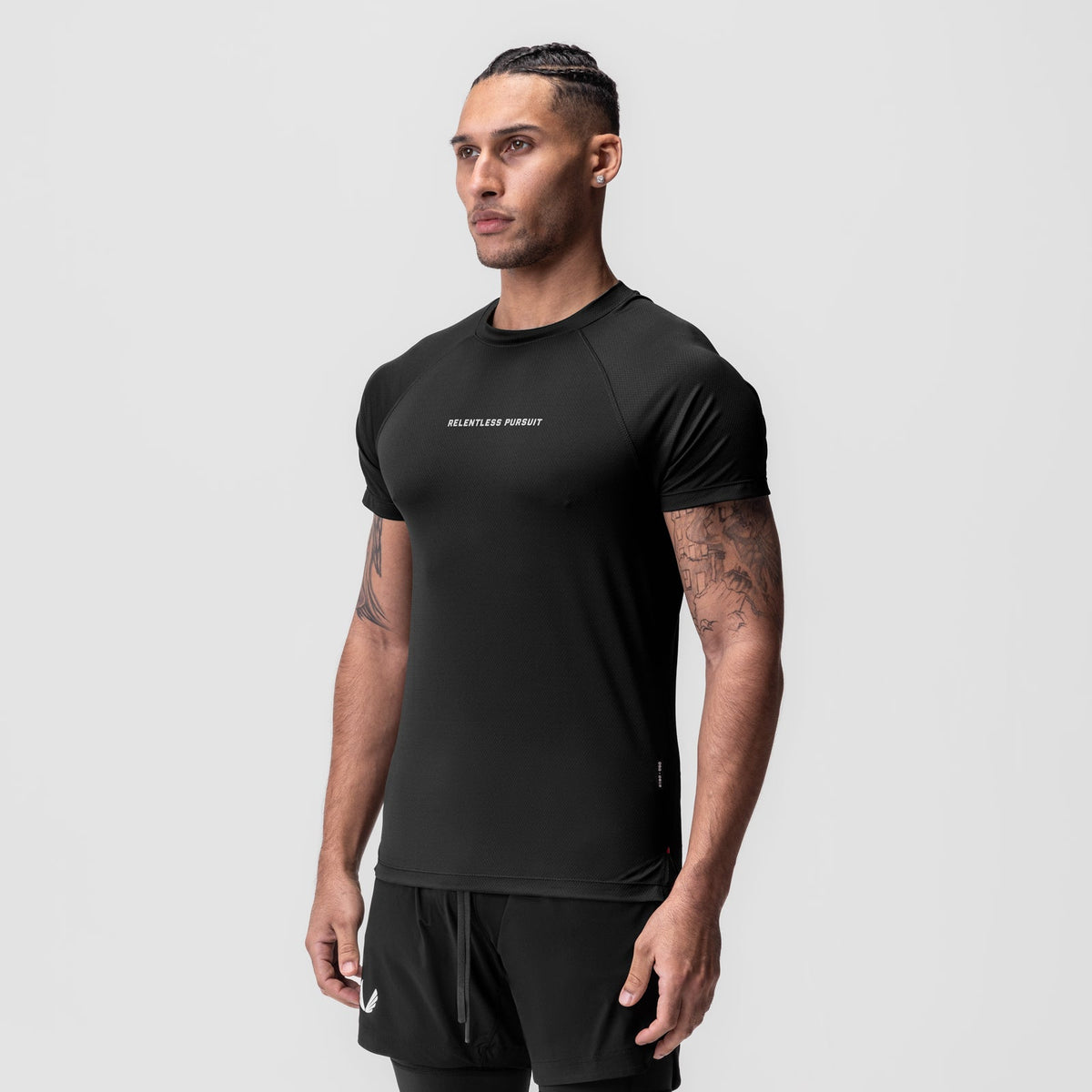 0918. AeroSilver® Fitted Tee - Black "RP" | ASRV