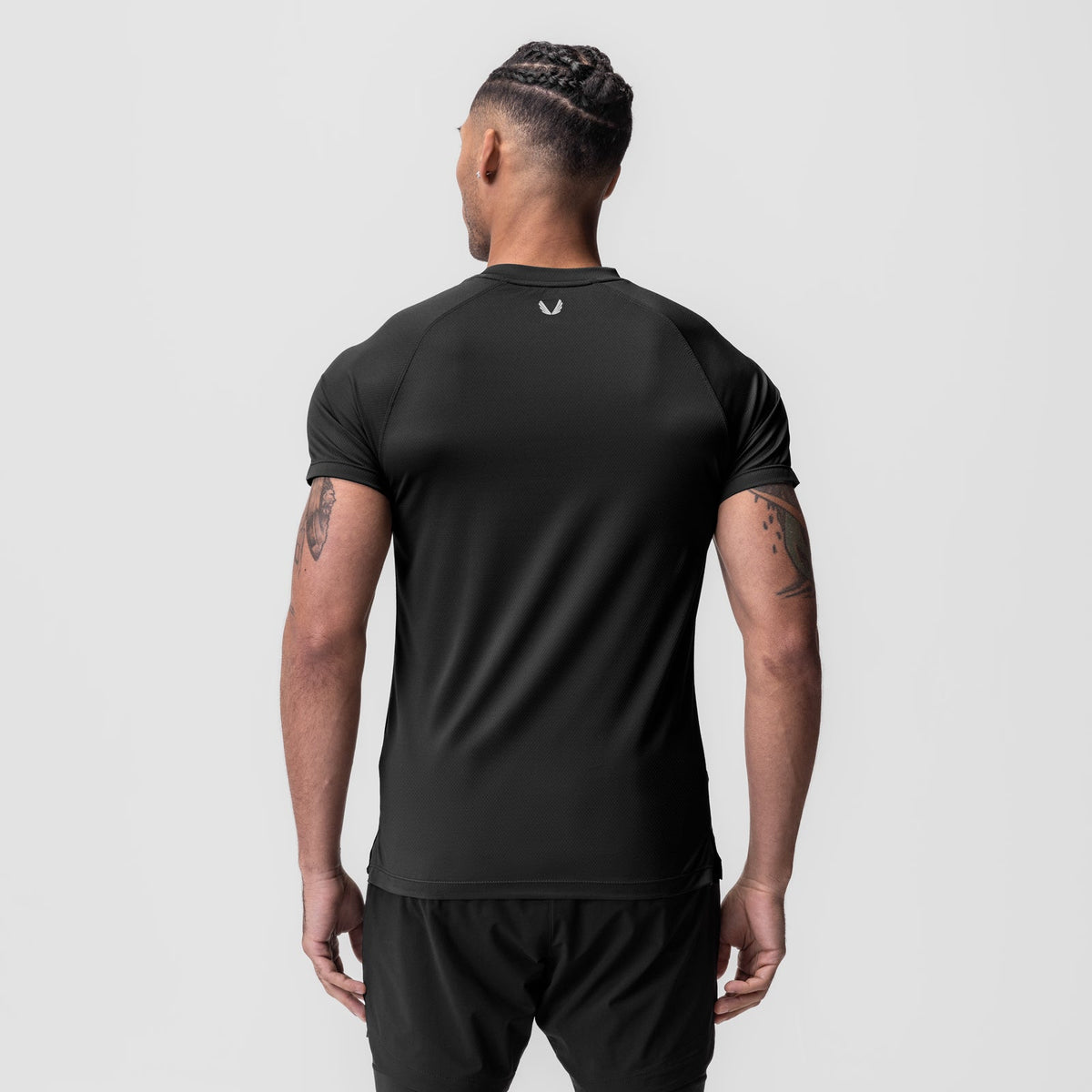 0918. AeroSilver® Fitted Tee - Black "ASRV" | ASRV