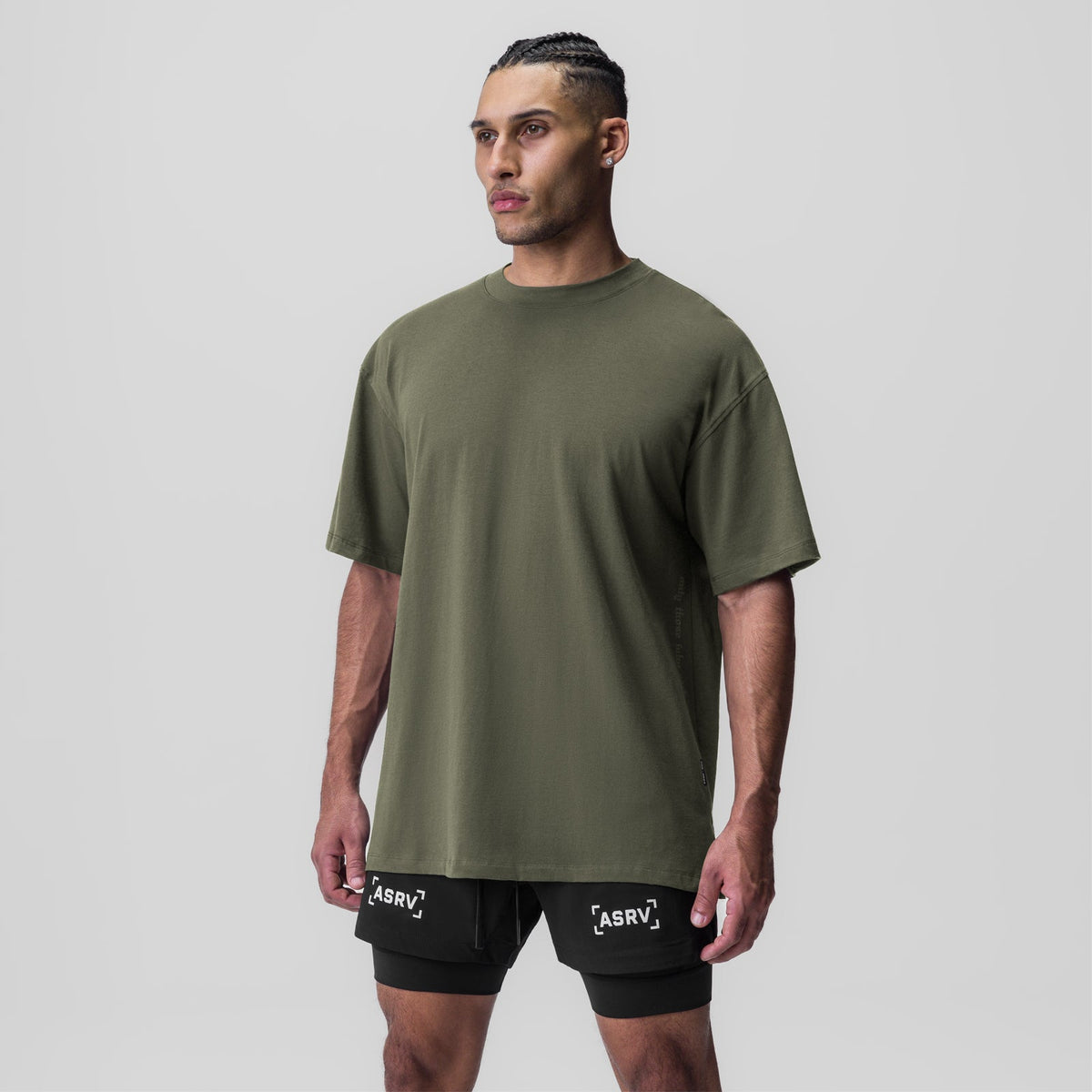 0824. Supima® Oversized Tee - Olive | ASRV